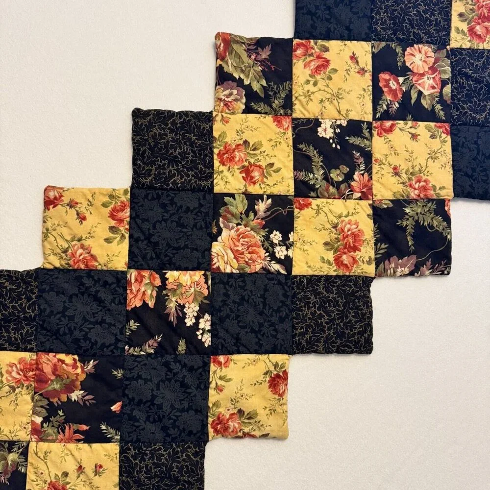 Decorative Reversible Quilted Table Runner Colorful Floral Rectangle 18‎ x 52